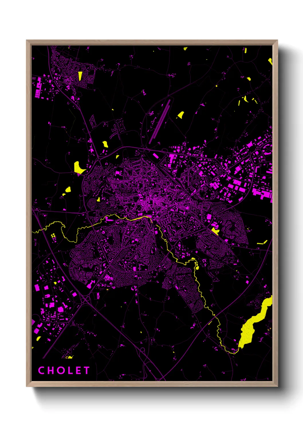 Une affiche de carte sur Cholet
