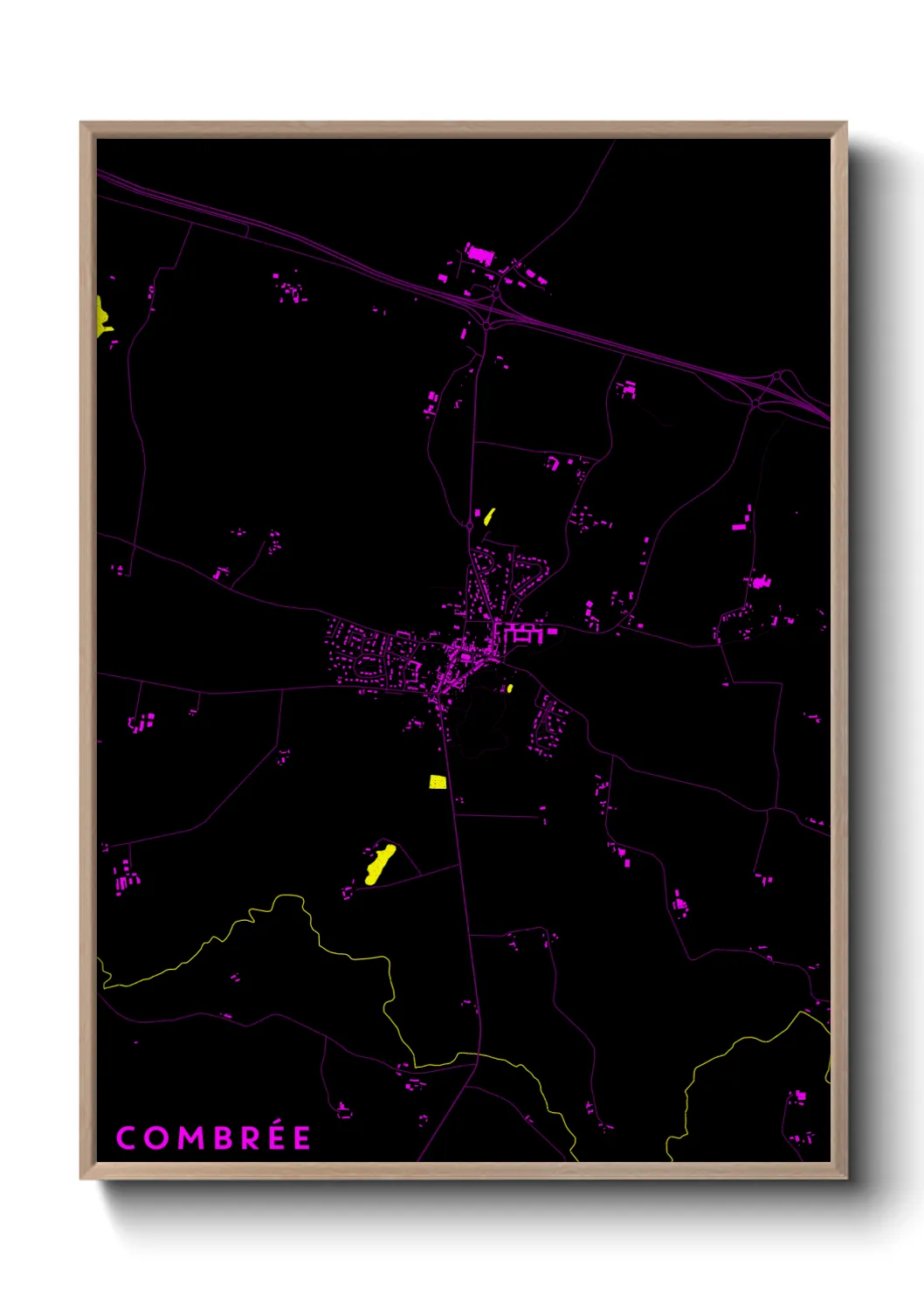 Une affiche de carte sur Combrée