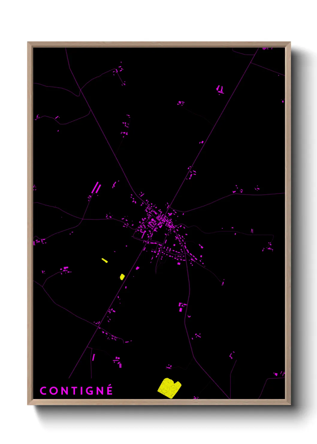 Une affiche de carte sur Contigné
