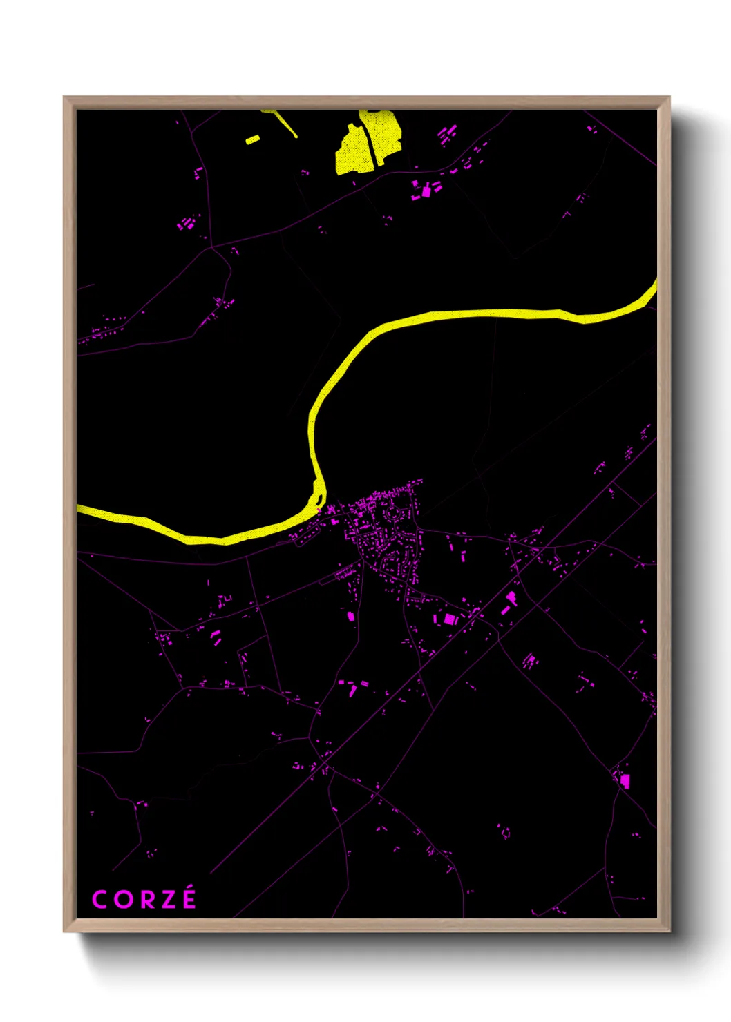 Une affiche de carte sur Corzé