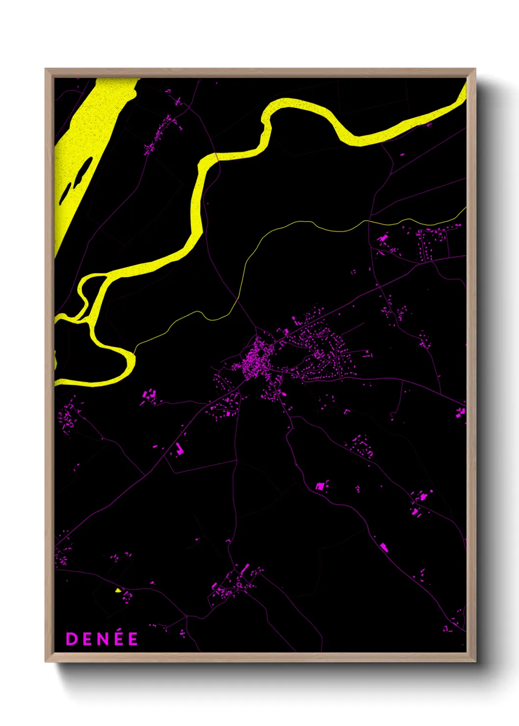 Une affiche de carte sur Denée