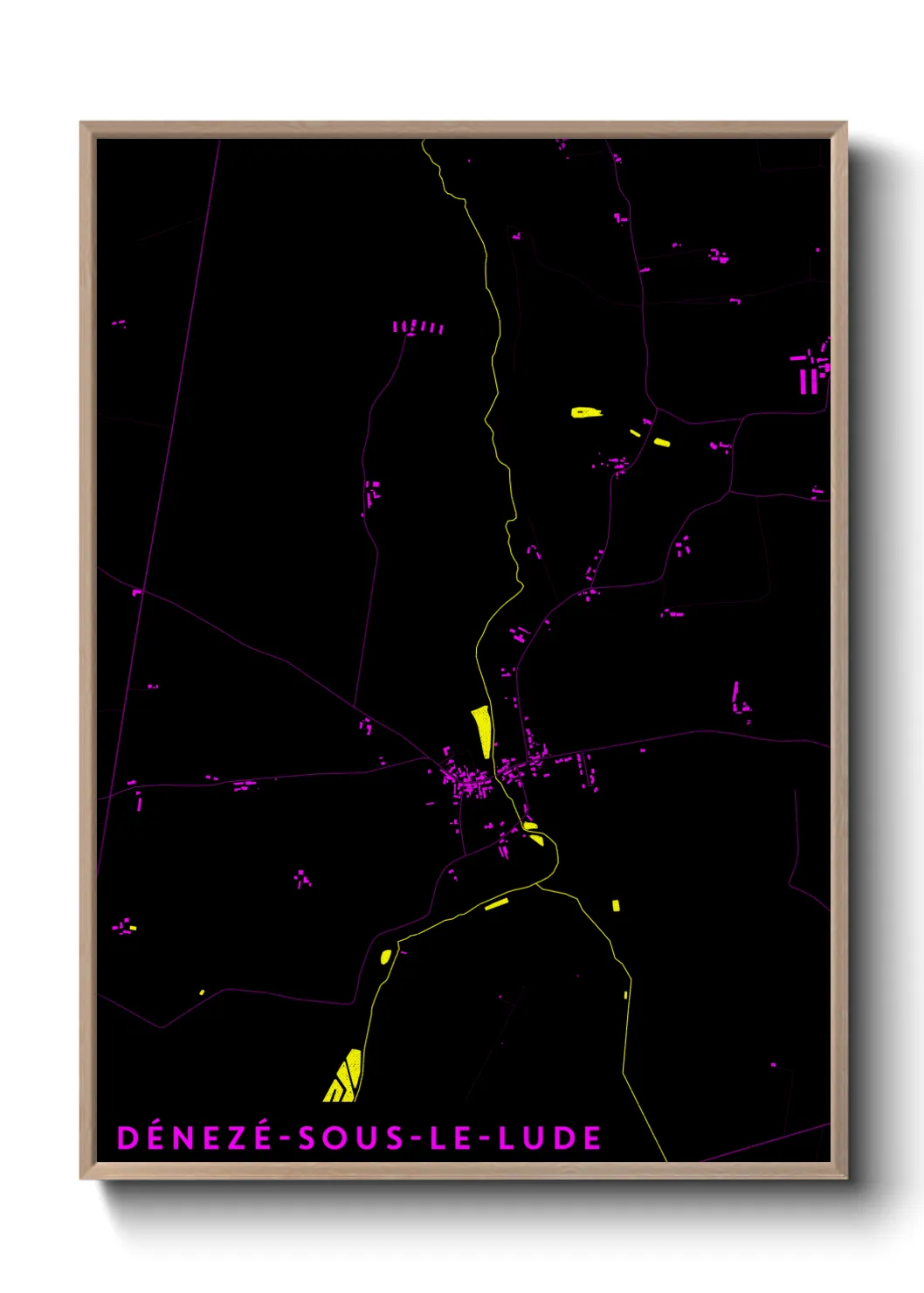 Une affiche de carte sur Dénezé-sous-le-Lude