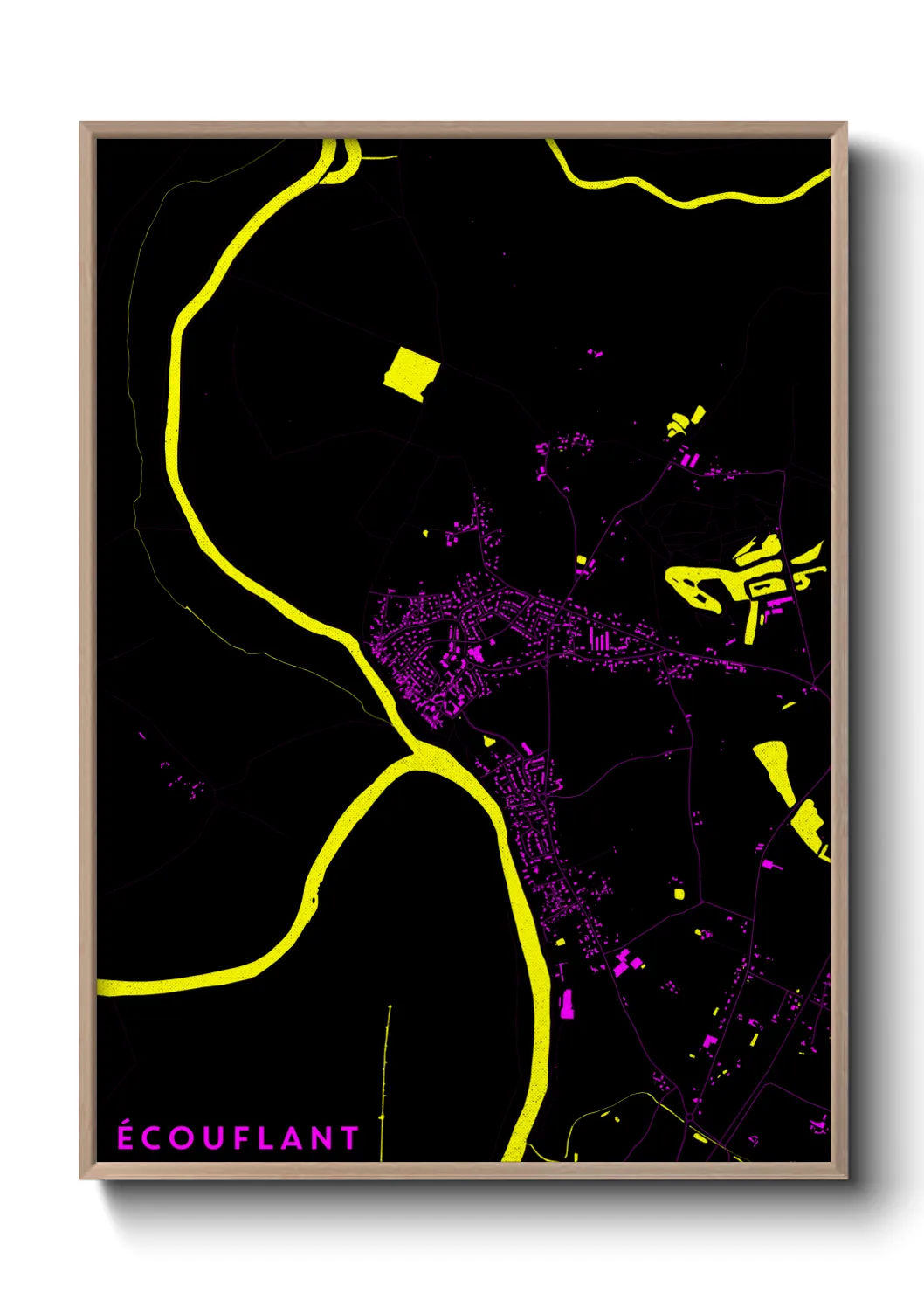 Une affiche de carte sur Écouflant