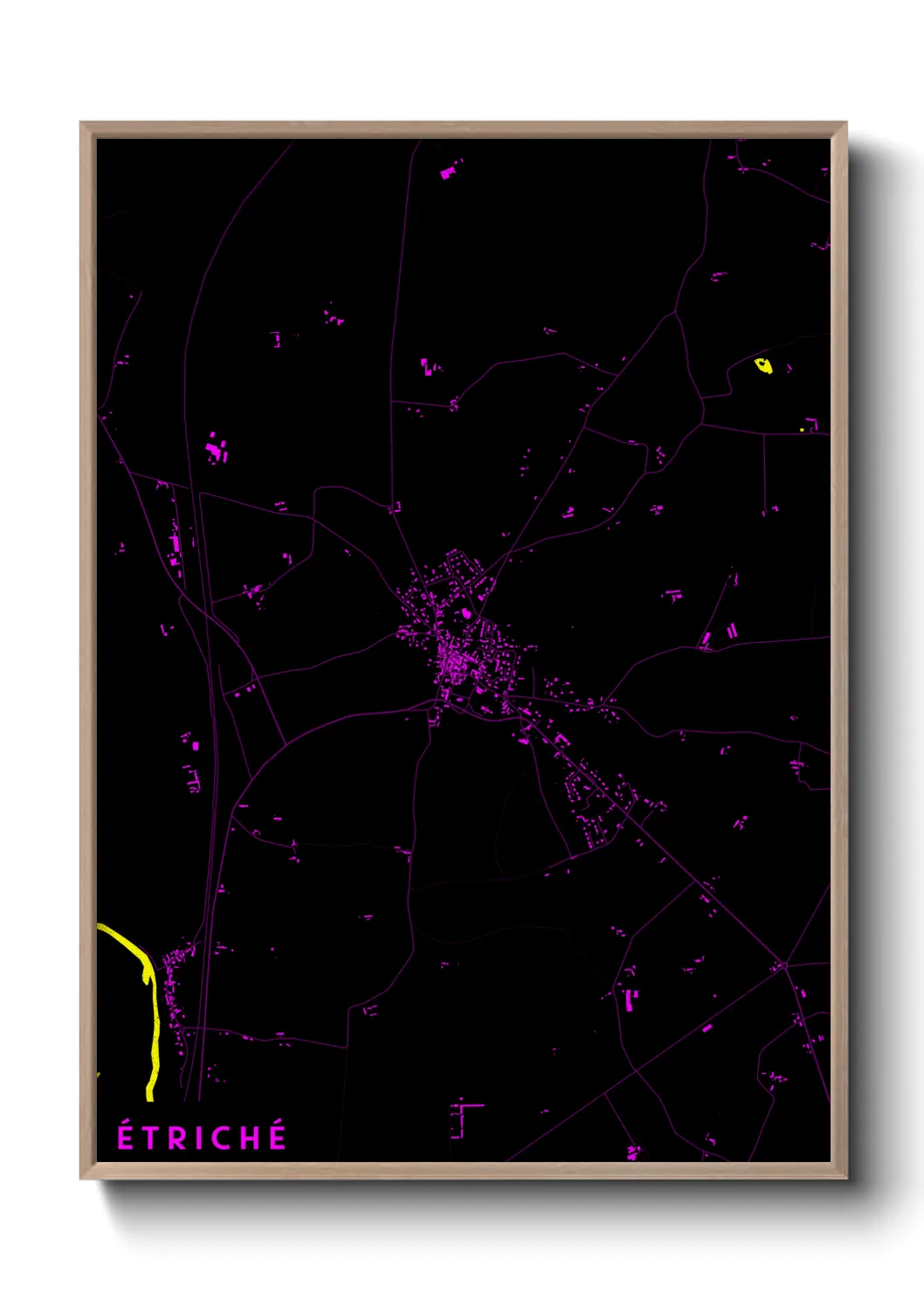 Une affiche de carte sur Étriché