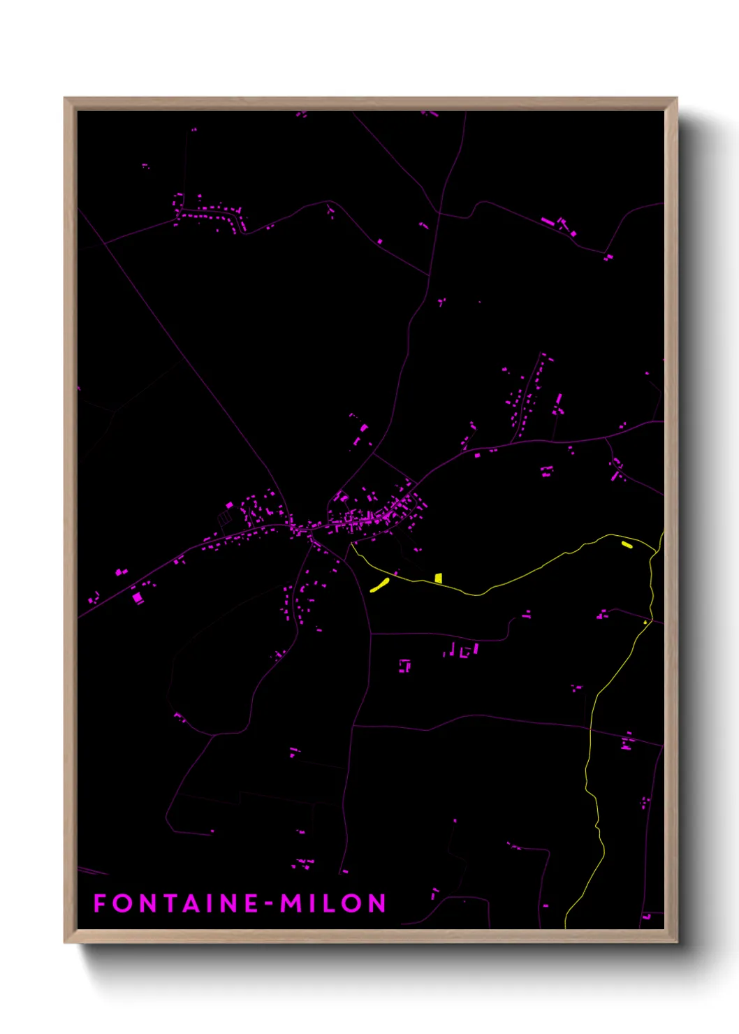 Une affiche de carte sur Fontaine-Milon