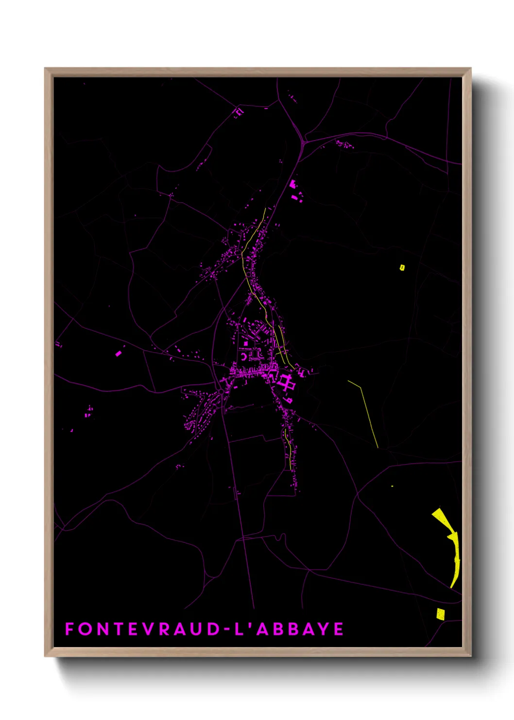 Une affiche de carte sur Fontevraud-l'Abbaye