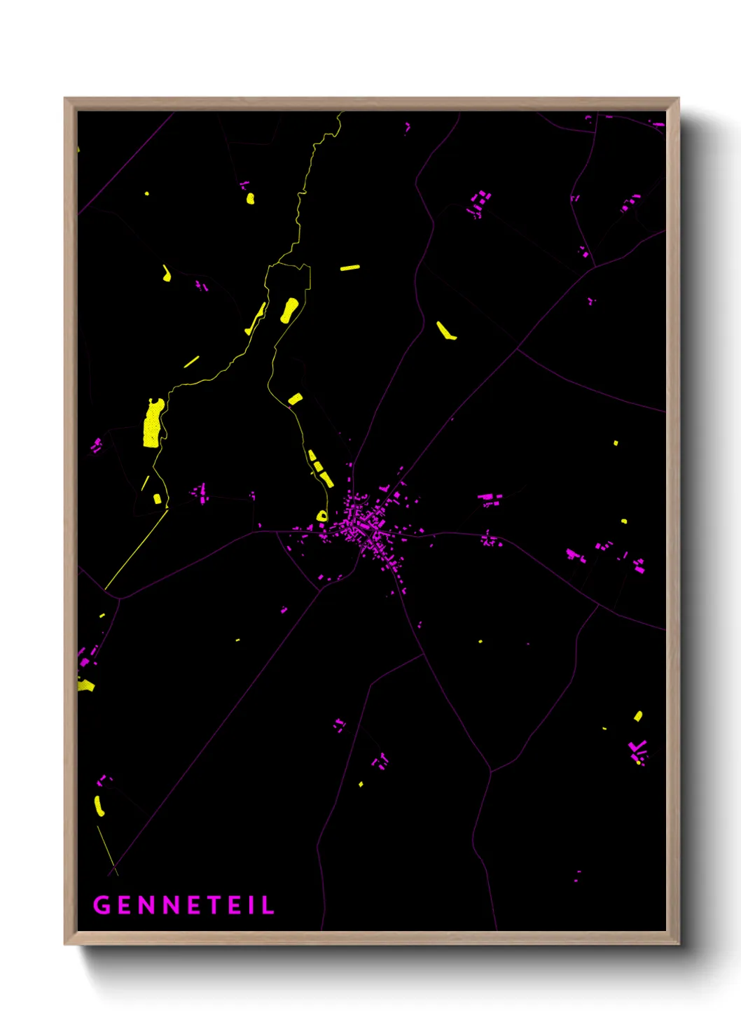 Une affiche de carte sur Genneteil