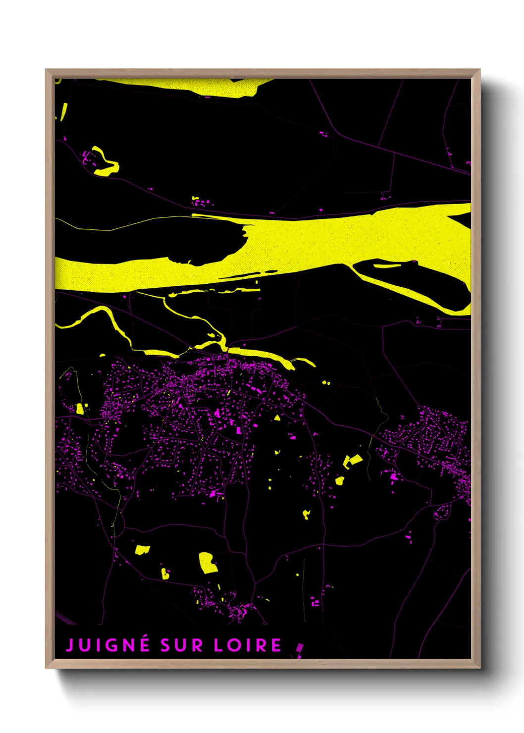 Une affiche de carte sur Juigné sur Loire