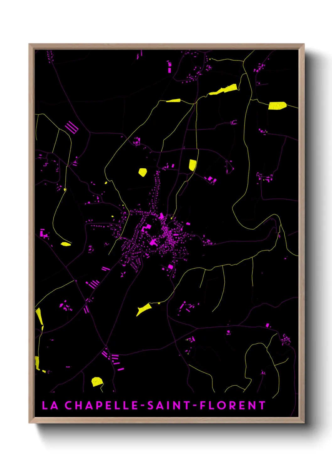 Une affiche de carte sur La Chapelle-Saint-Florent
