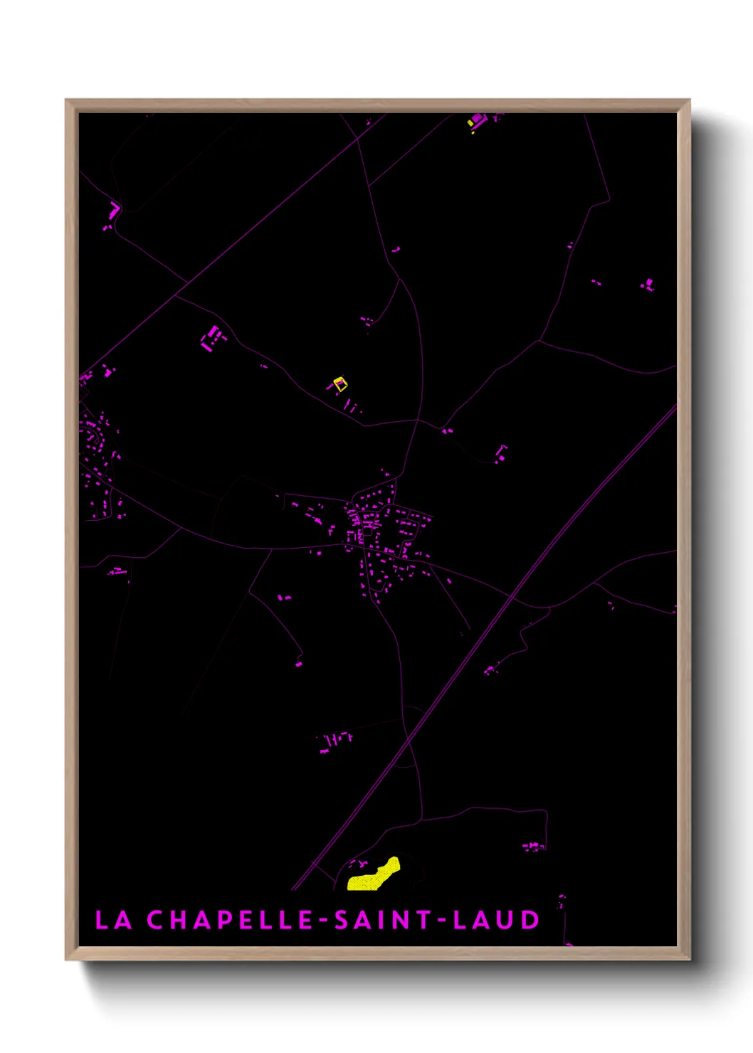 Une affiche de carte sur La Chapelle-Saint-Laud