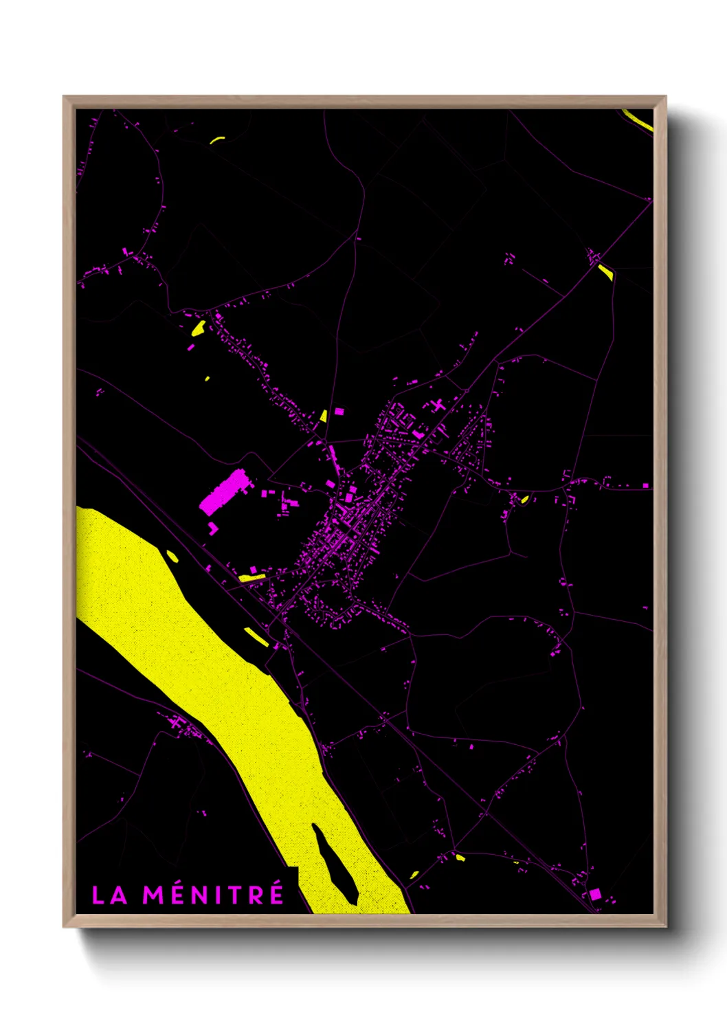 Une affiche de carte sur La Ménitré