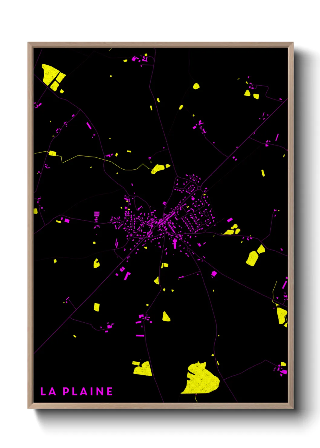 Une affiche de carte sur La Plaine