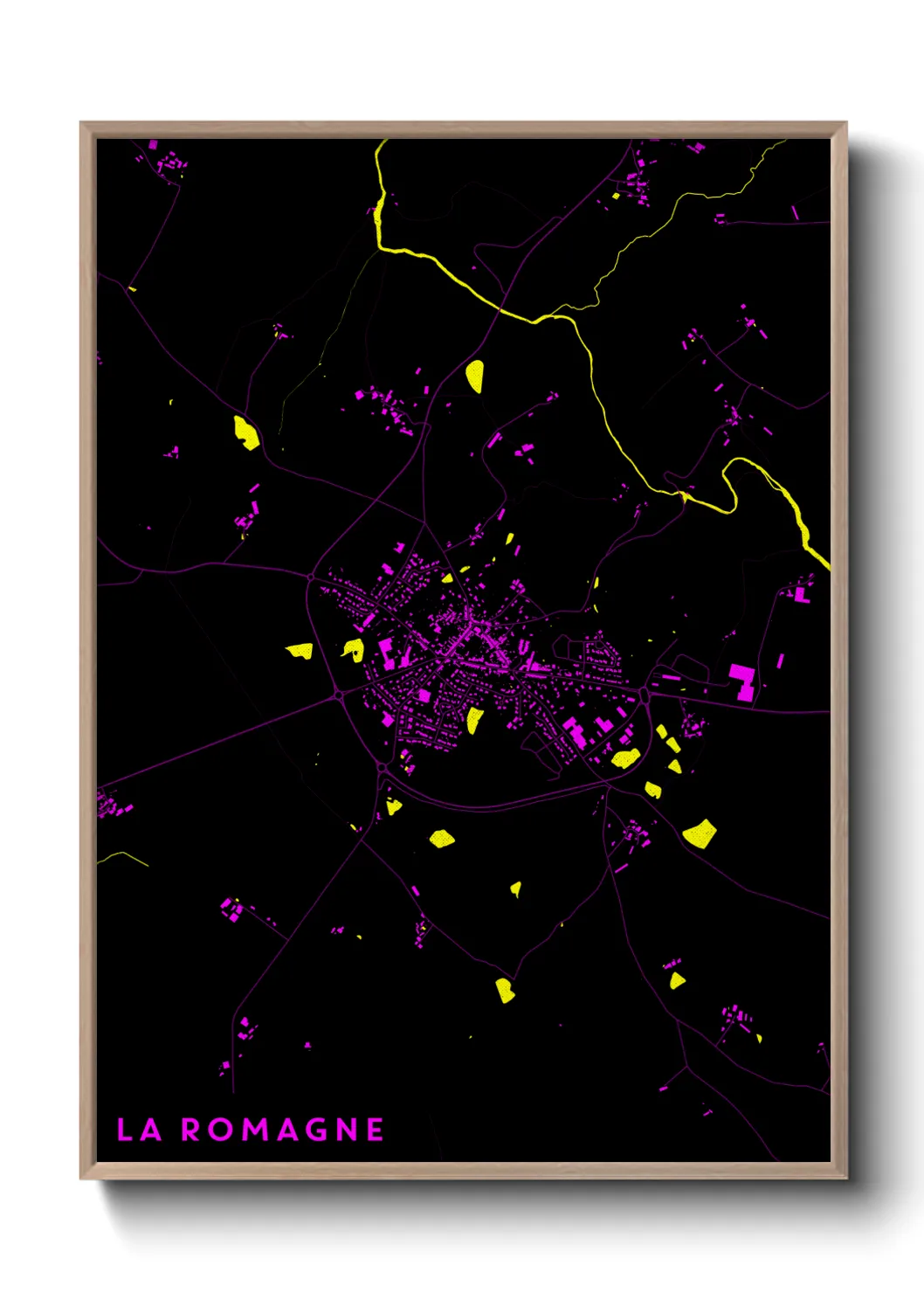 Une affiche de carte sur La Romagne