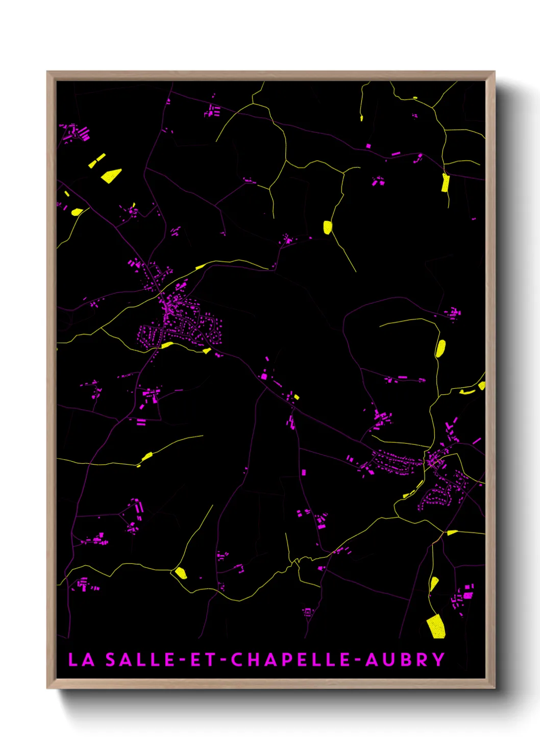 Une affiche de carte sur La Salle-et-Chapelle-Aubry