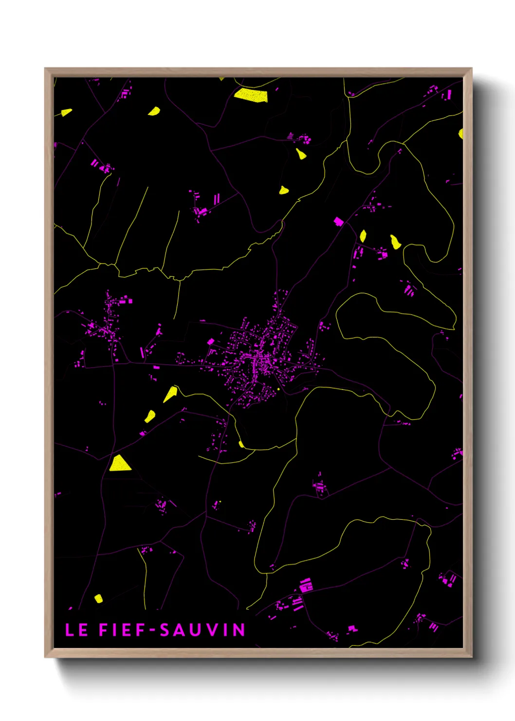 Une affiche de carte sur Le Fief-Sauvin