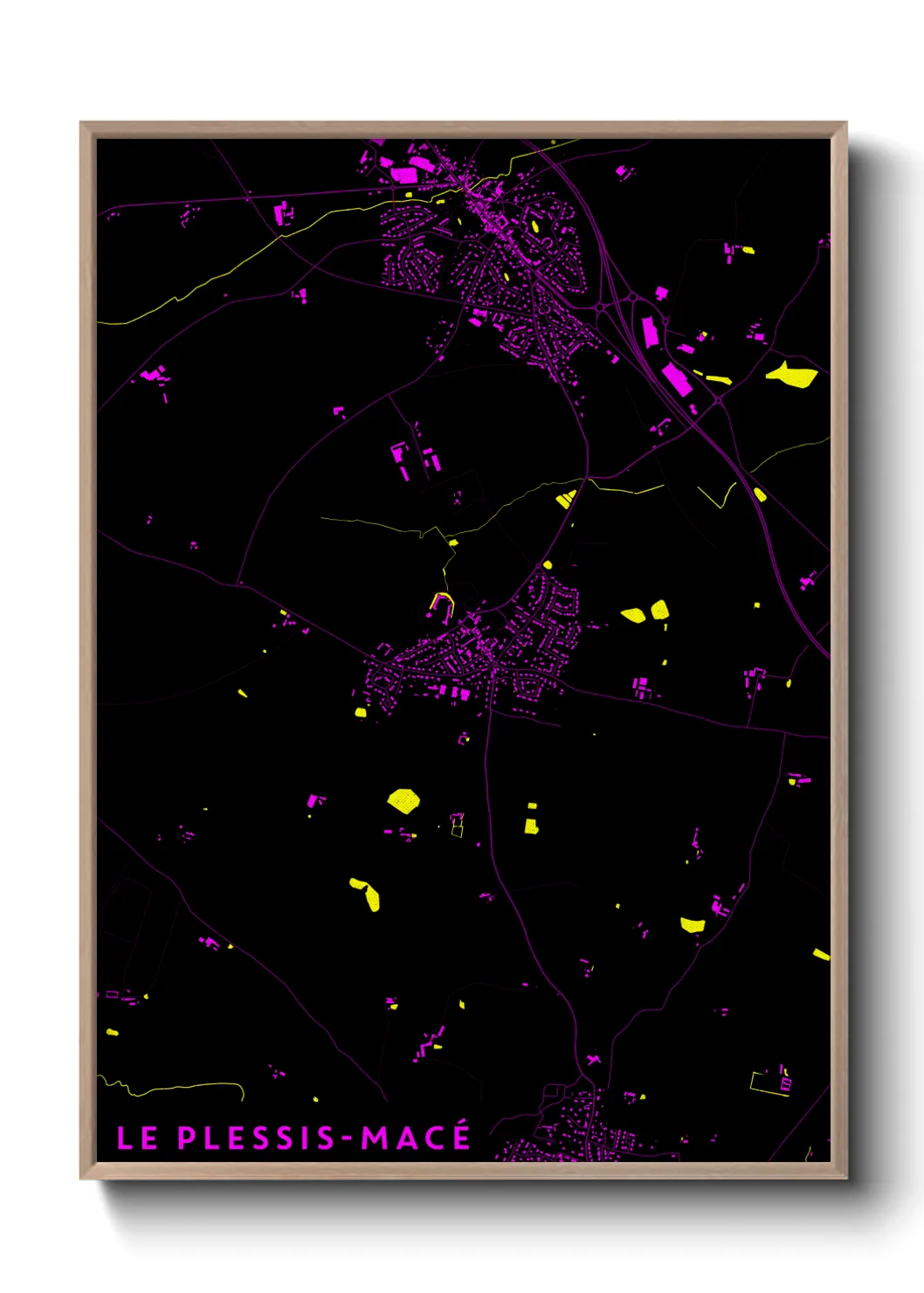 Une affiche de carte sur Le Plessis-Macé