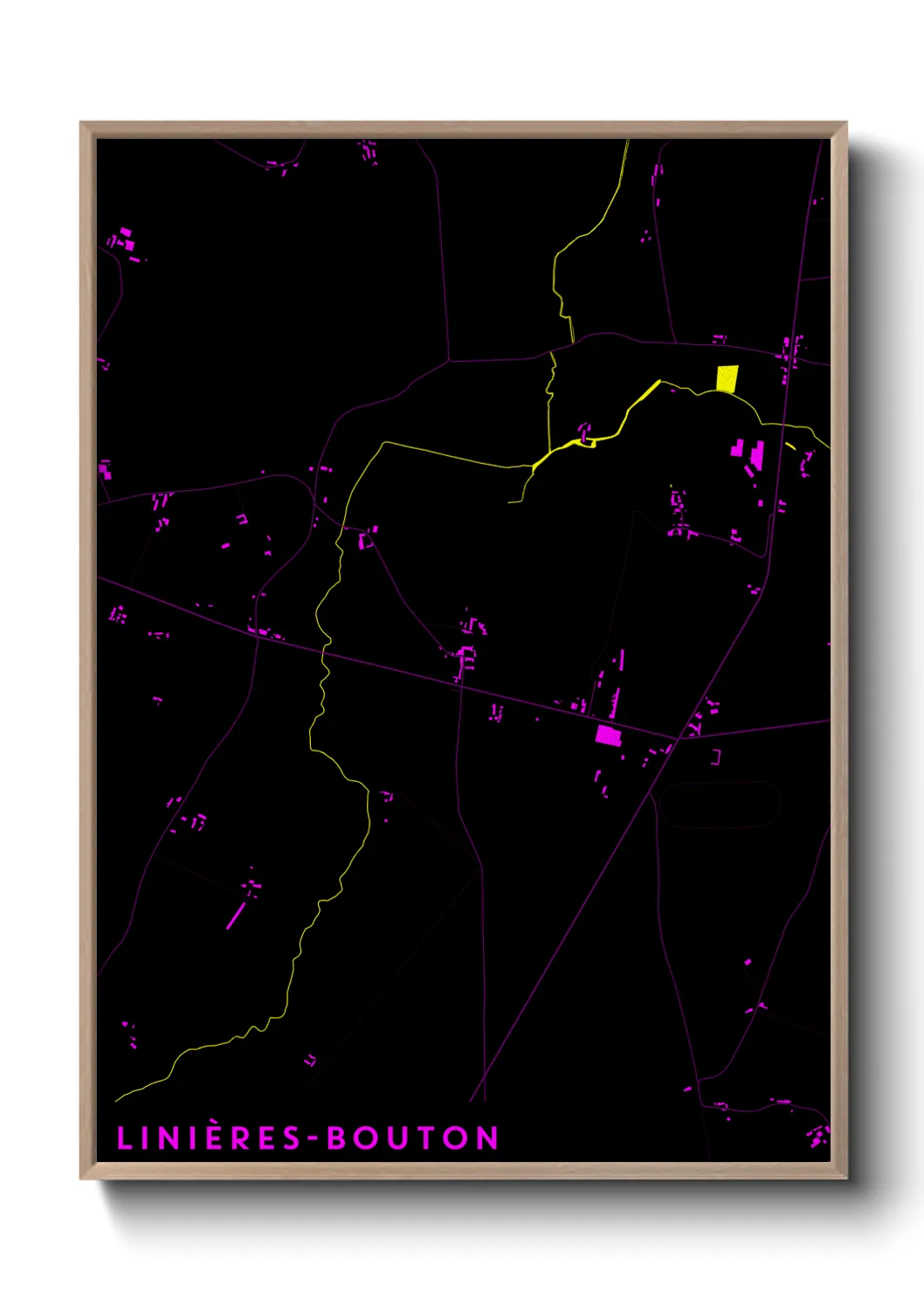 Une affiche de carte sur Linières-Bouton