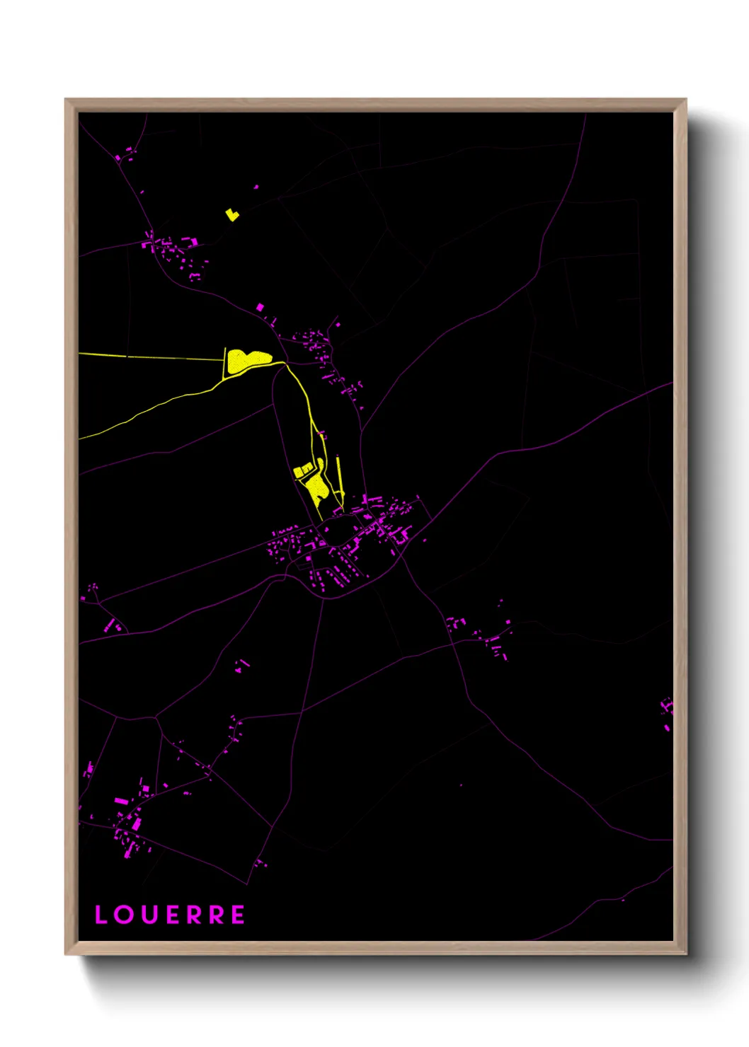 Une affiche de carte sur Louerre