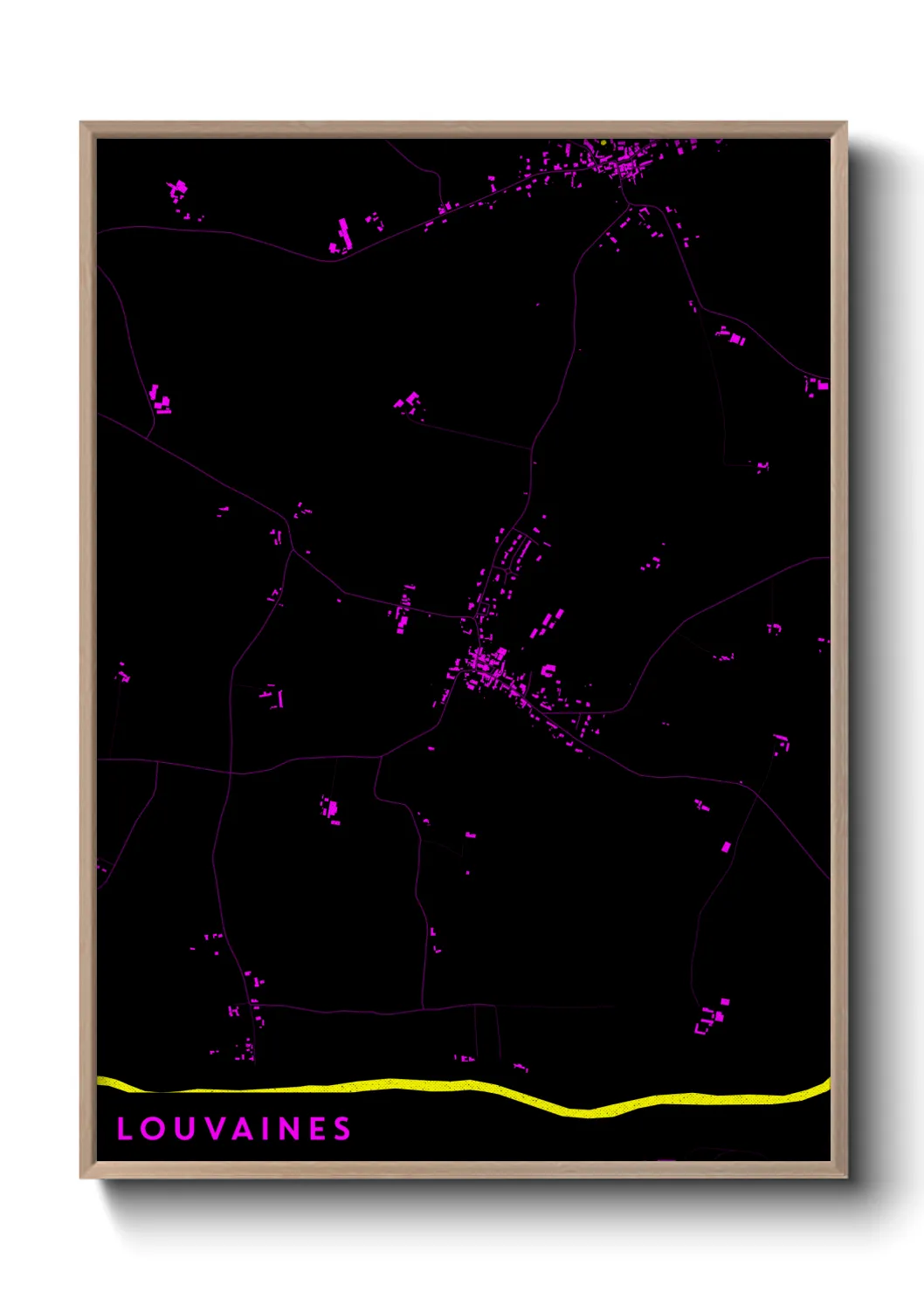 Une affiche de carte sur Louvaines