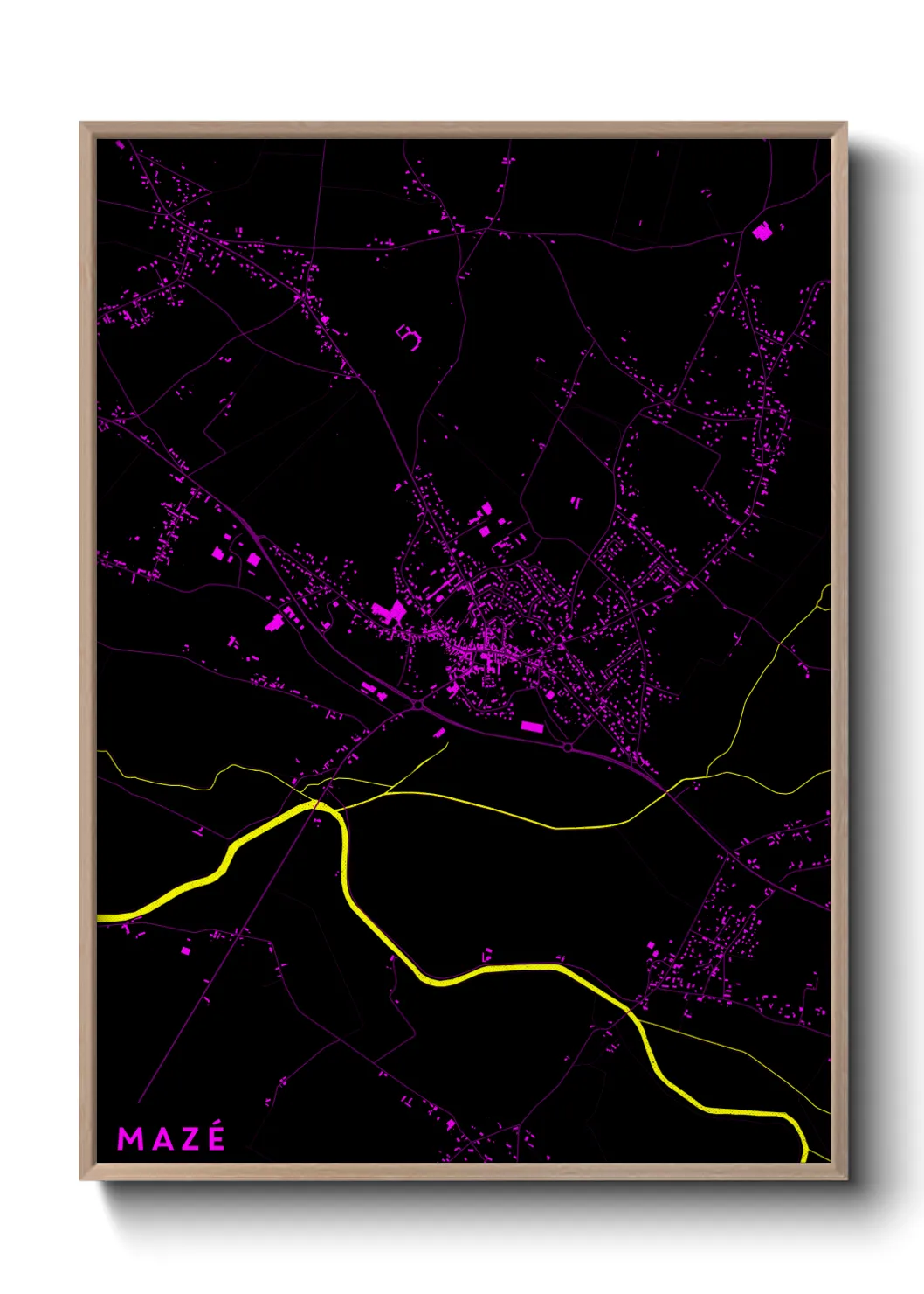 Une affiche de carte sur Mazé