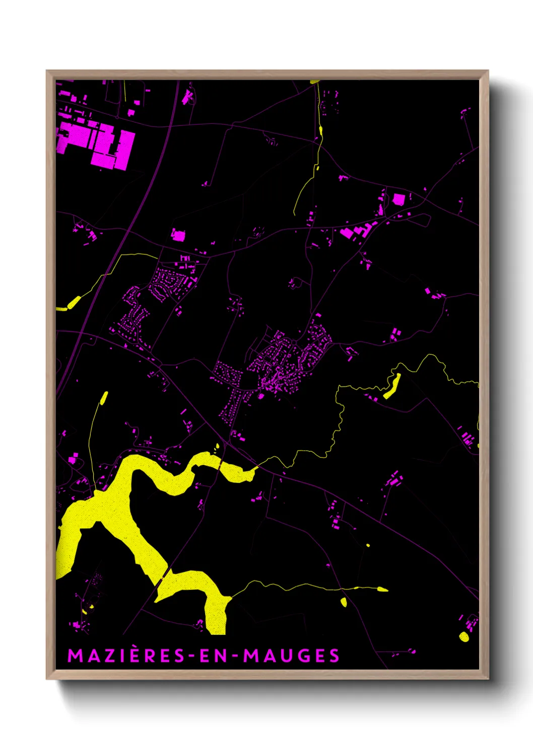 Une affiche de carte sur Mazières-en-Mauges