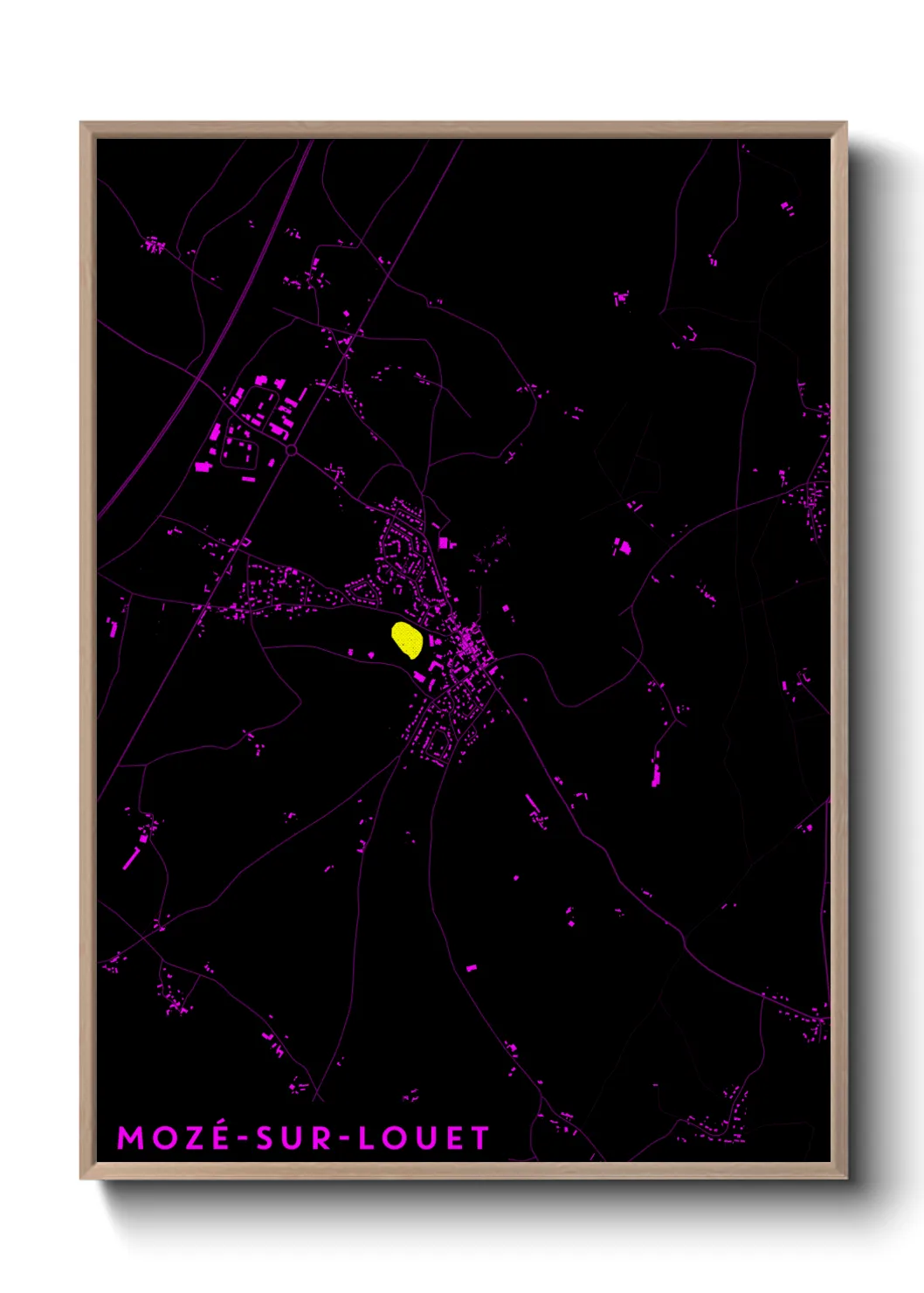 Une affiche de carte sur Mozé-sur-Louet
