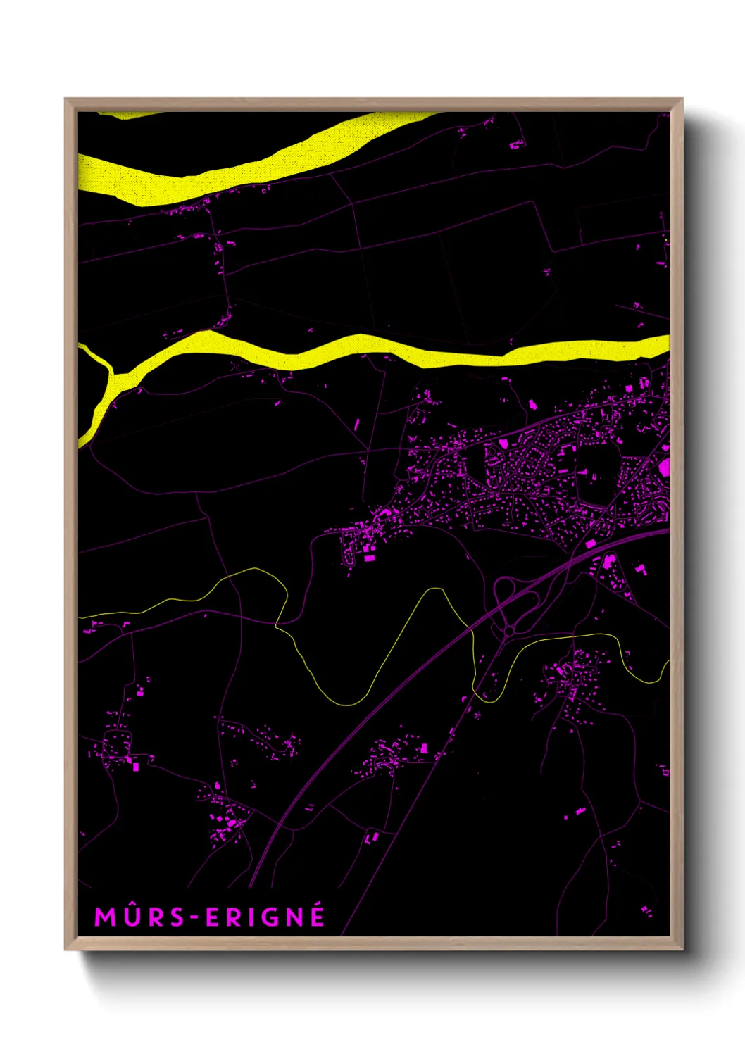 Une affiche de carte sur Mûrs-Erigné