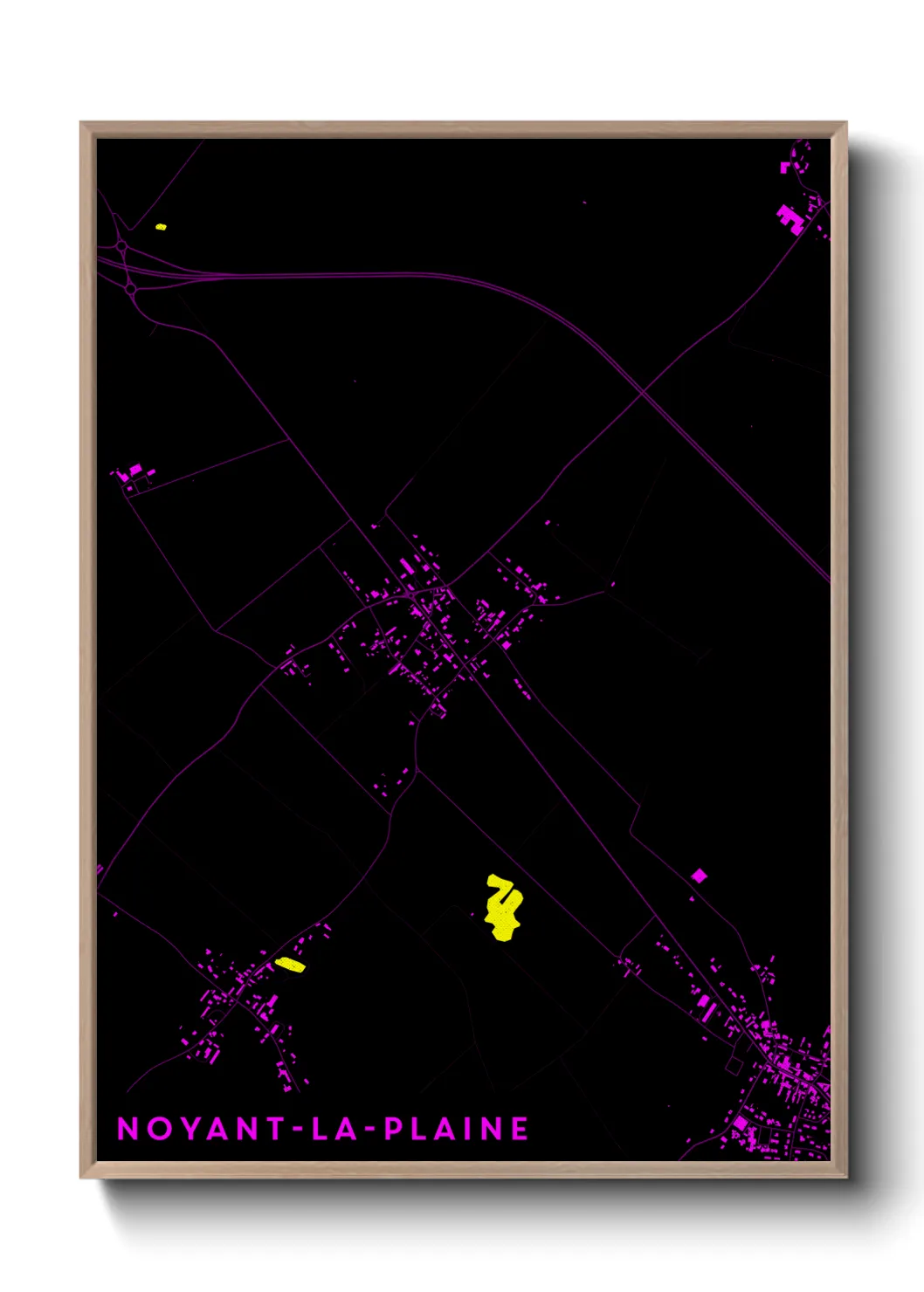 Une affiche de carte sur Noyant-la-Plaine