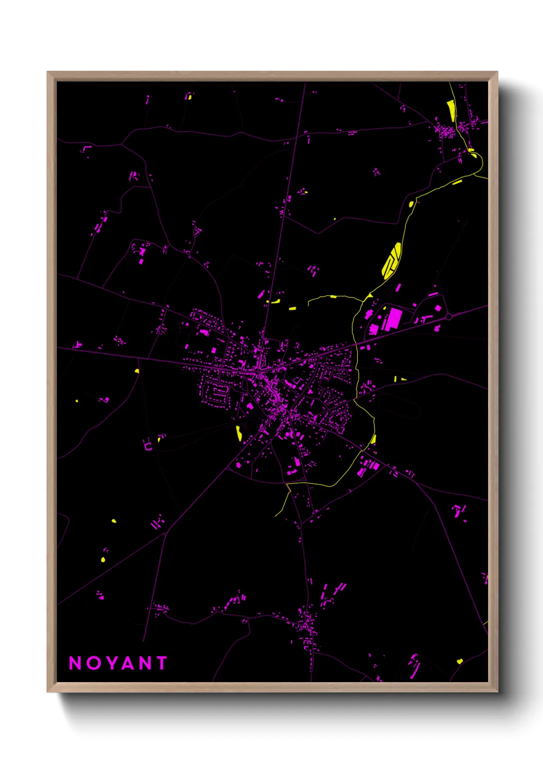 Une affiche de carte sur Noyant