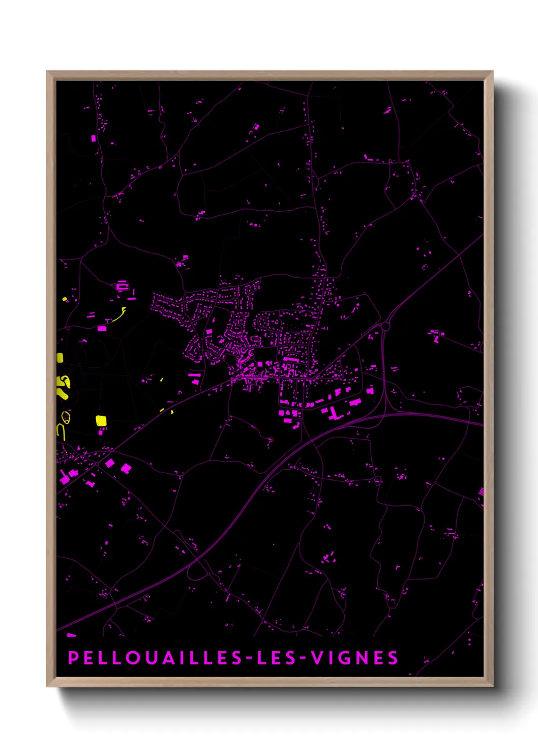 Une affiche de carte sur Pellouailles-les-Vignes