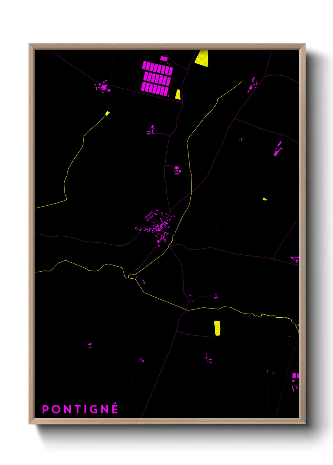 Une affiche de carte sur Pontigné