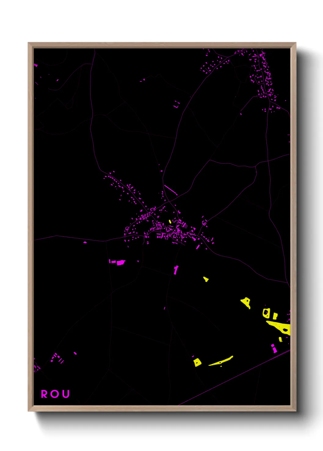 Une affiche de carte sur Rou