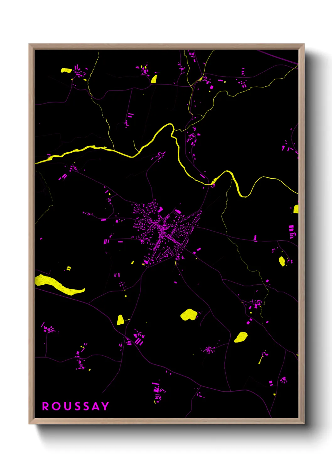 Une affiche de carte sur Roussay