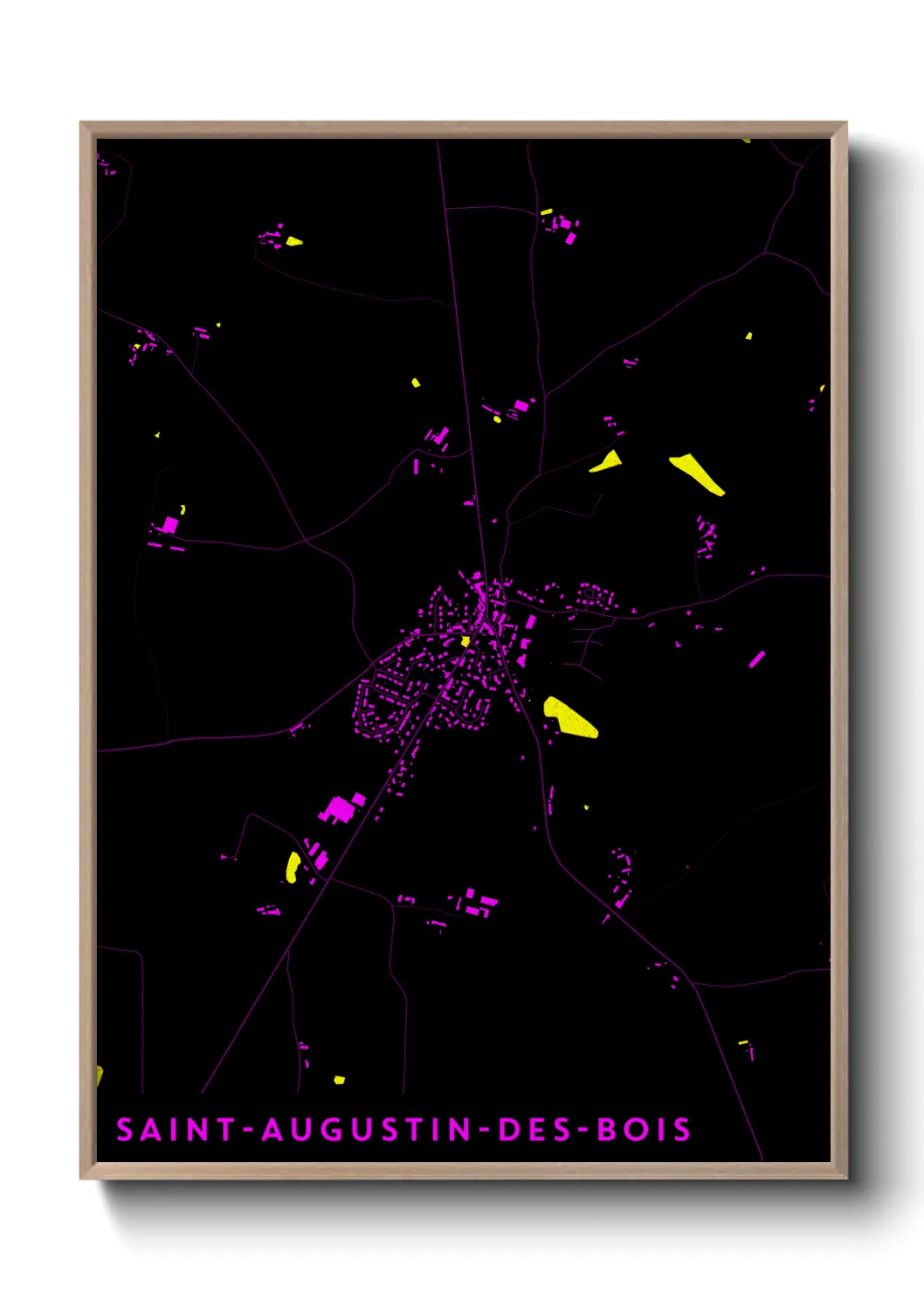 Une affiche de carte sur Saint-Augustin-des-Bois