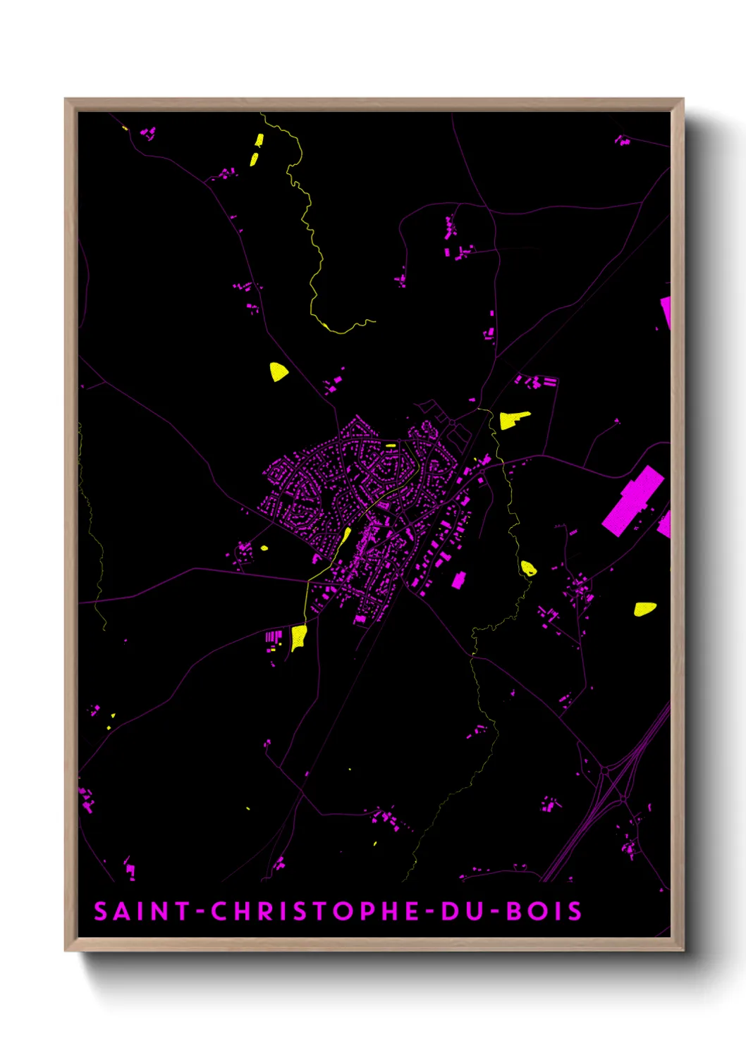 Une affiche de carte sur Saint-Christophe-du-Bois