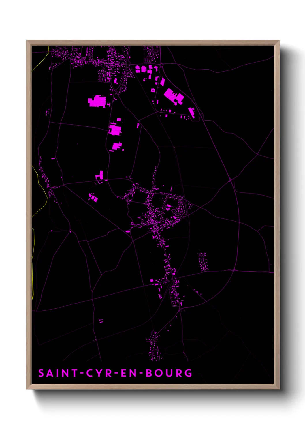 Une affiche de carte sur Saint-Cyr-en-Bourg
