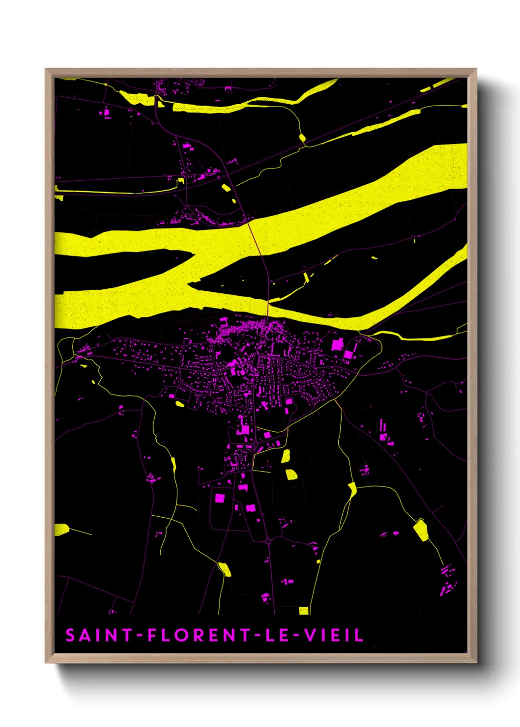 Une affiche de carte sur Saint-Florent-le-Vieil