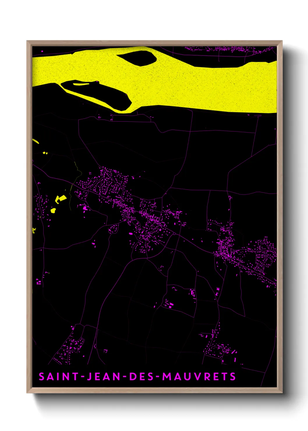 Une affiche de carte sur Saint-Jean-des-Mauvrets