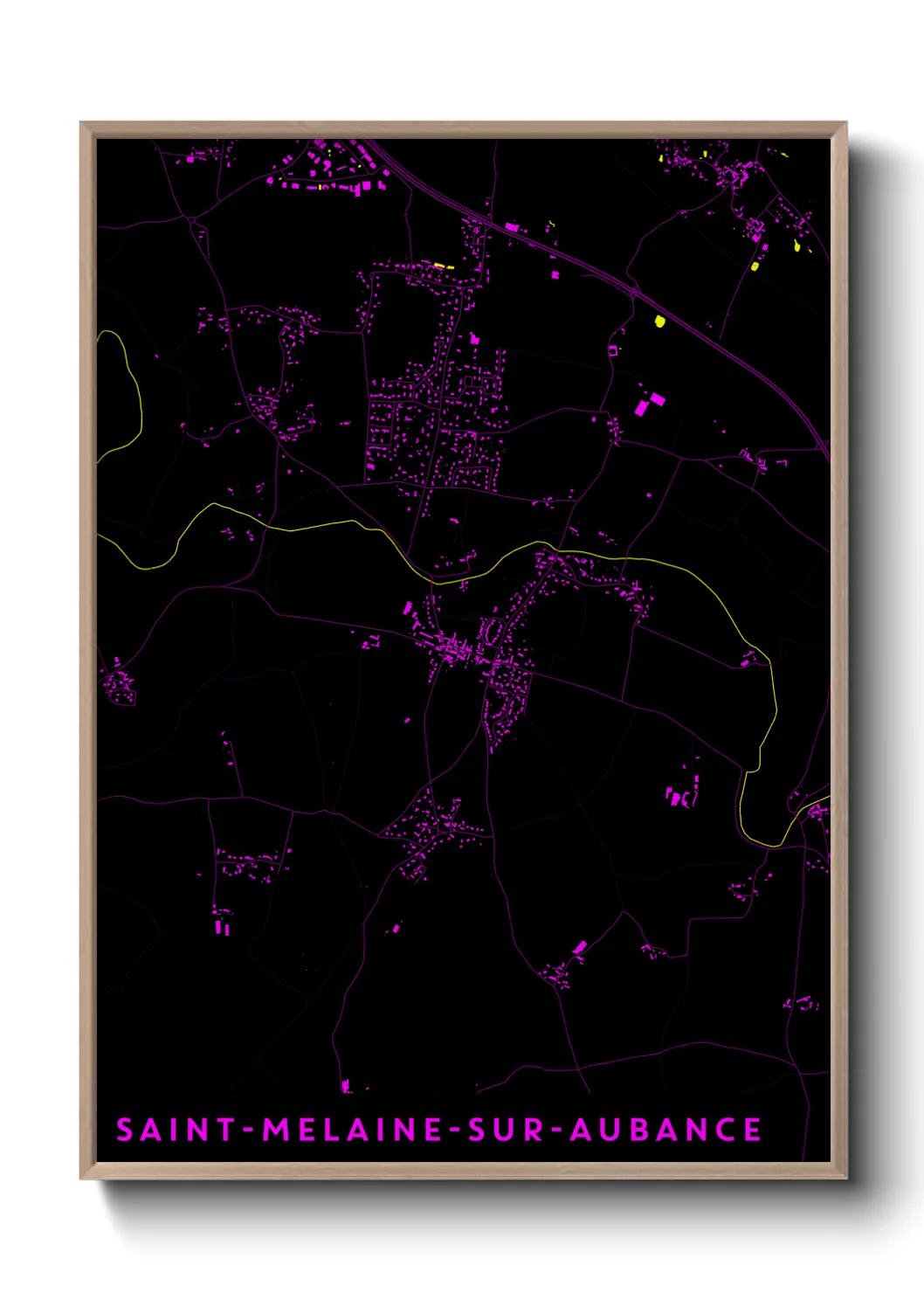 Une affiche de carte sur Saint-Melaine-sur-Aubance