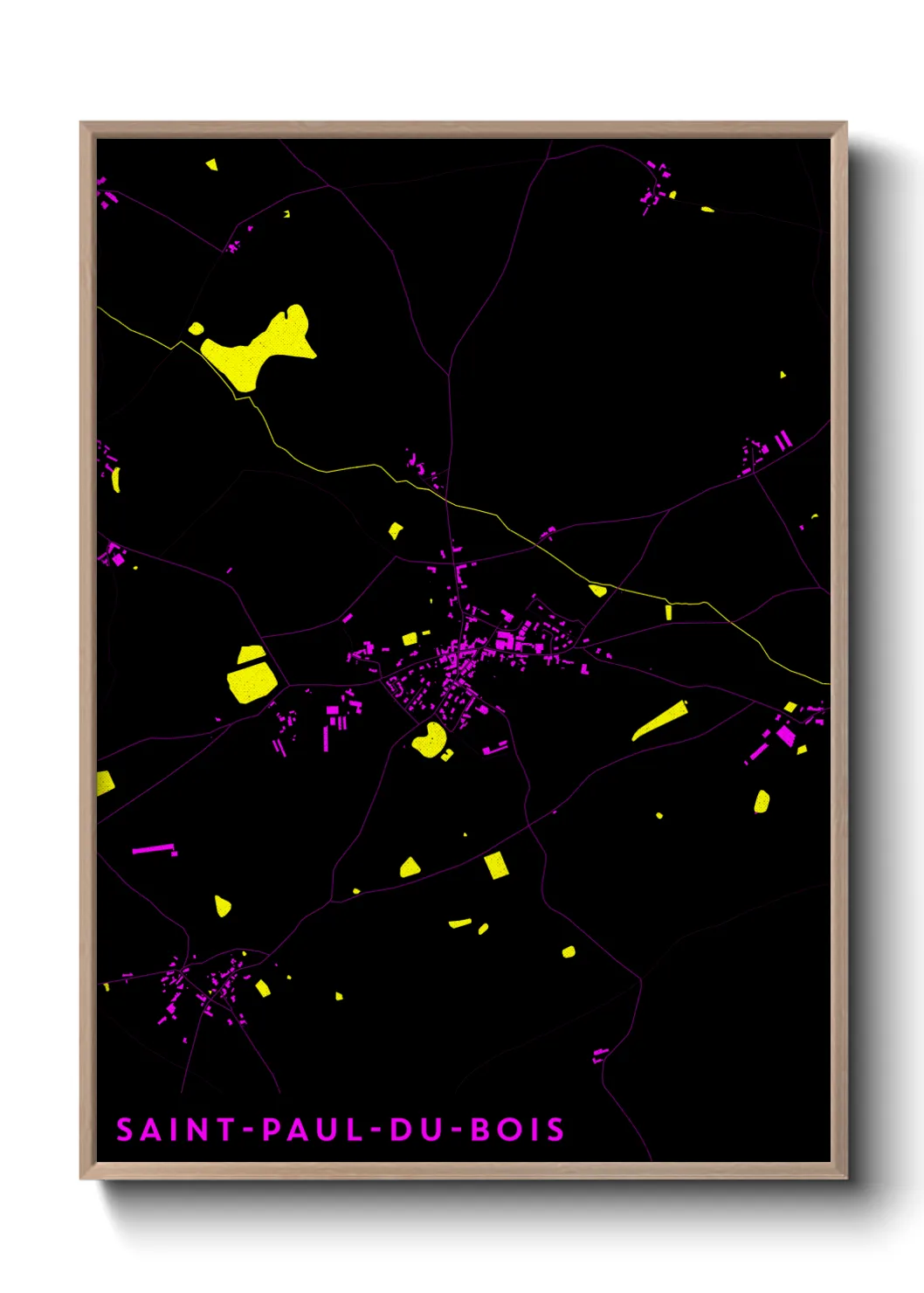 Une affiche de carte sur Saint-Paul-du-Bois