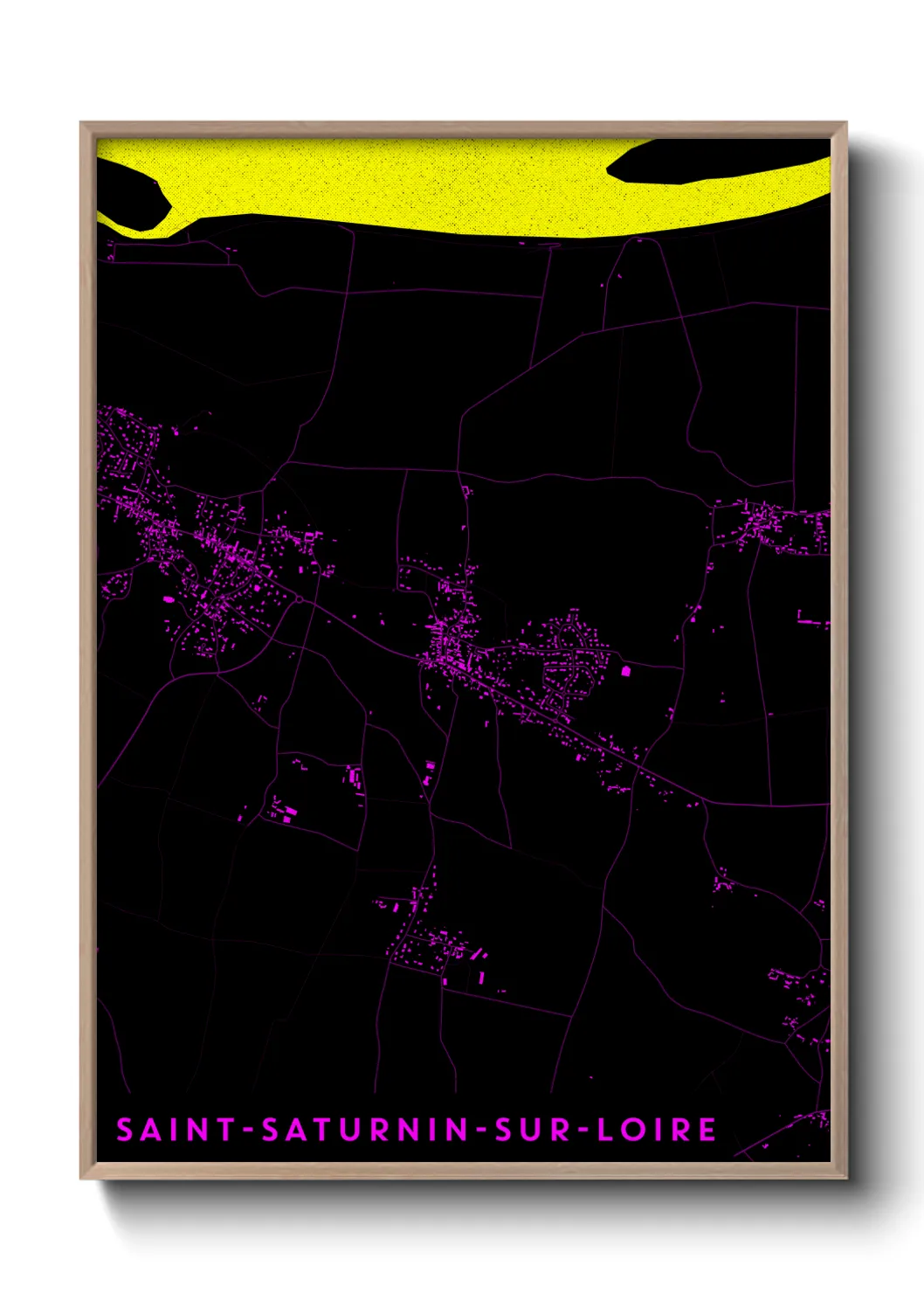 Une affiche de carte sur Saint-Saturnin-sur-Loire