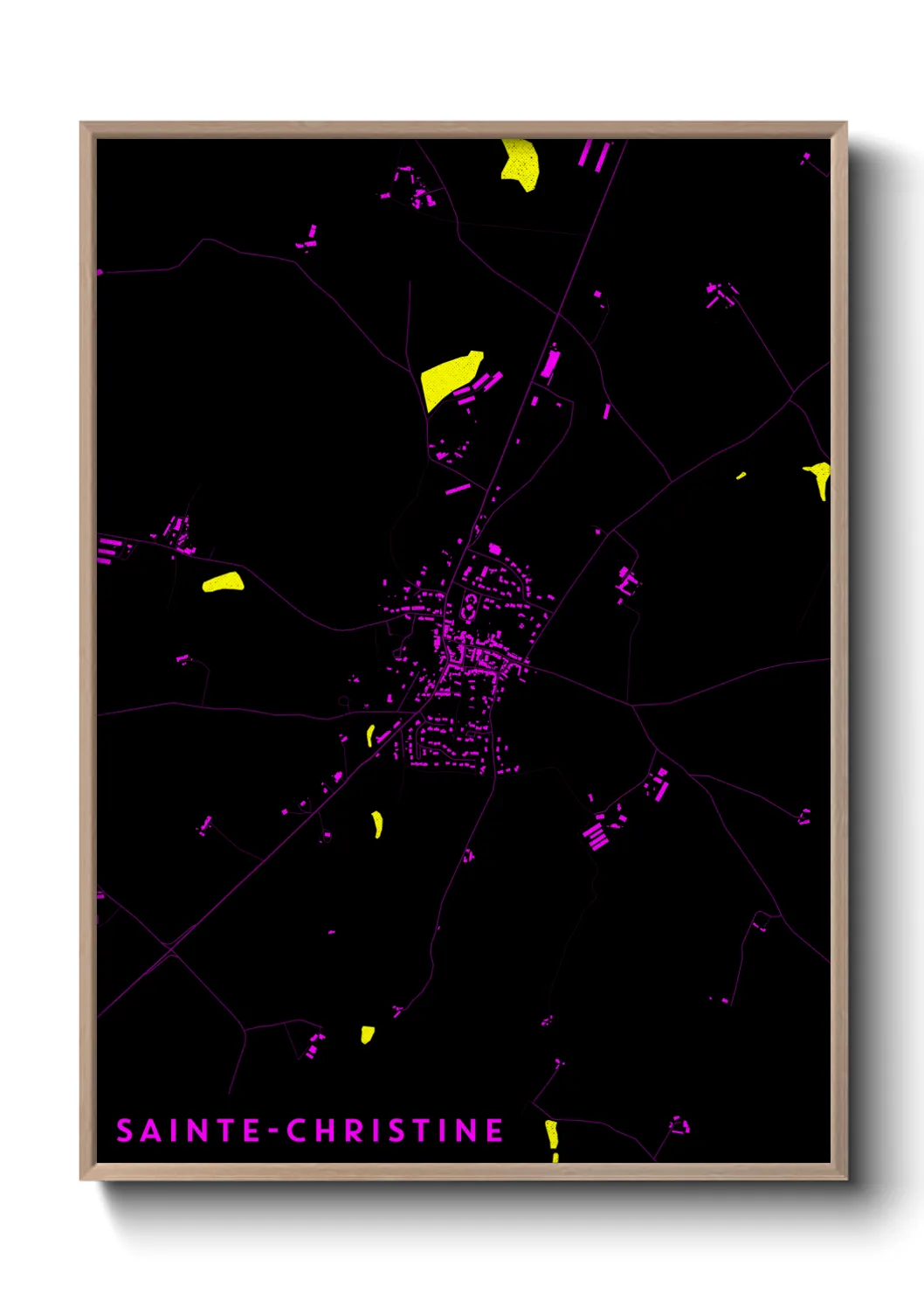 Une affiche de carte sur Sainte-Christine