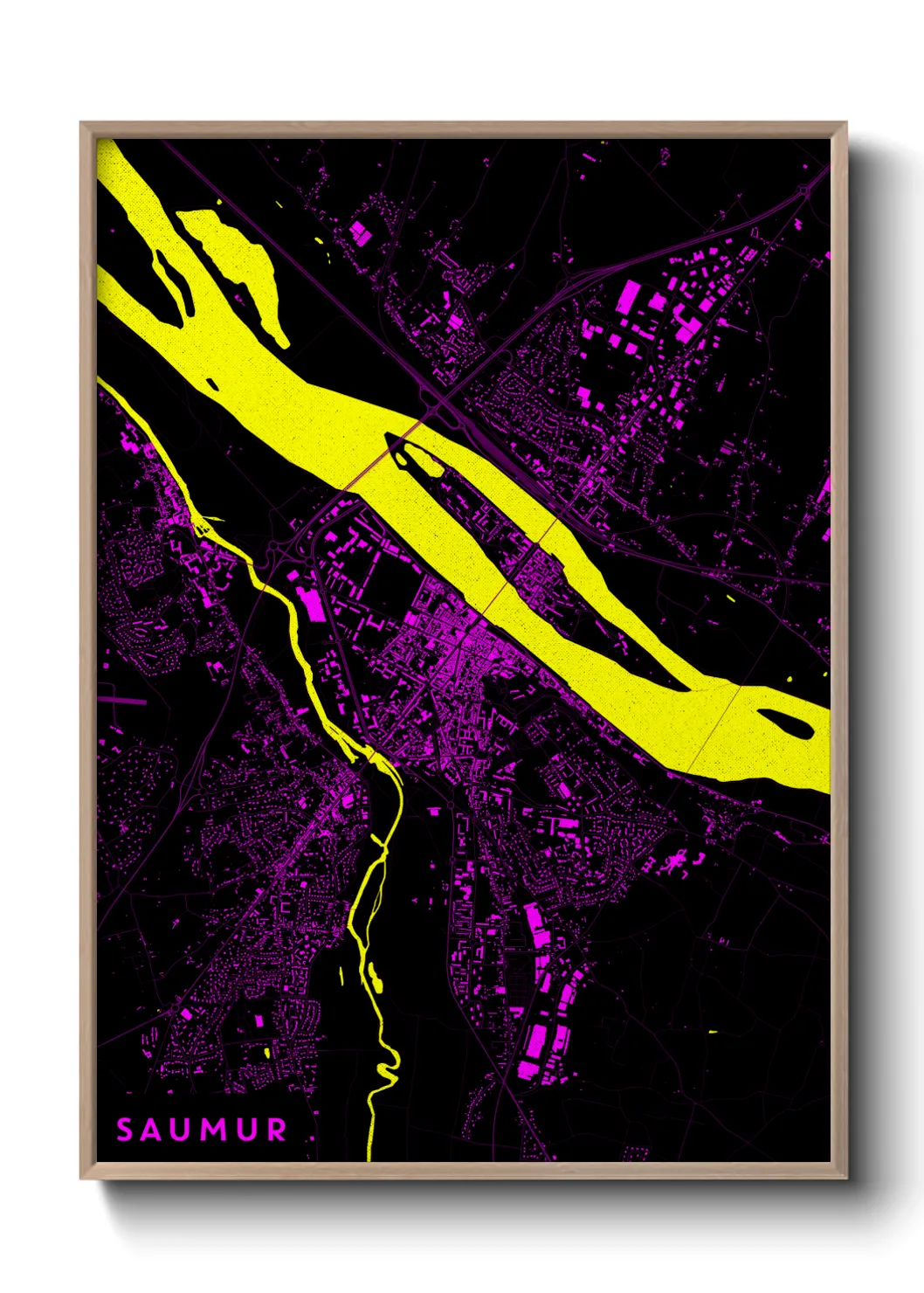 Une affiche de carte sur Saumur