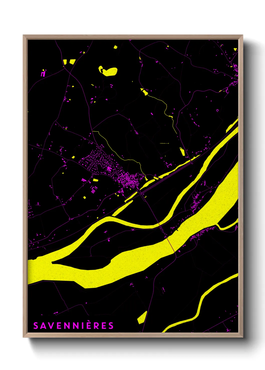 Une affiche de carte sur Savennières