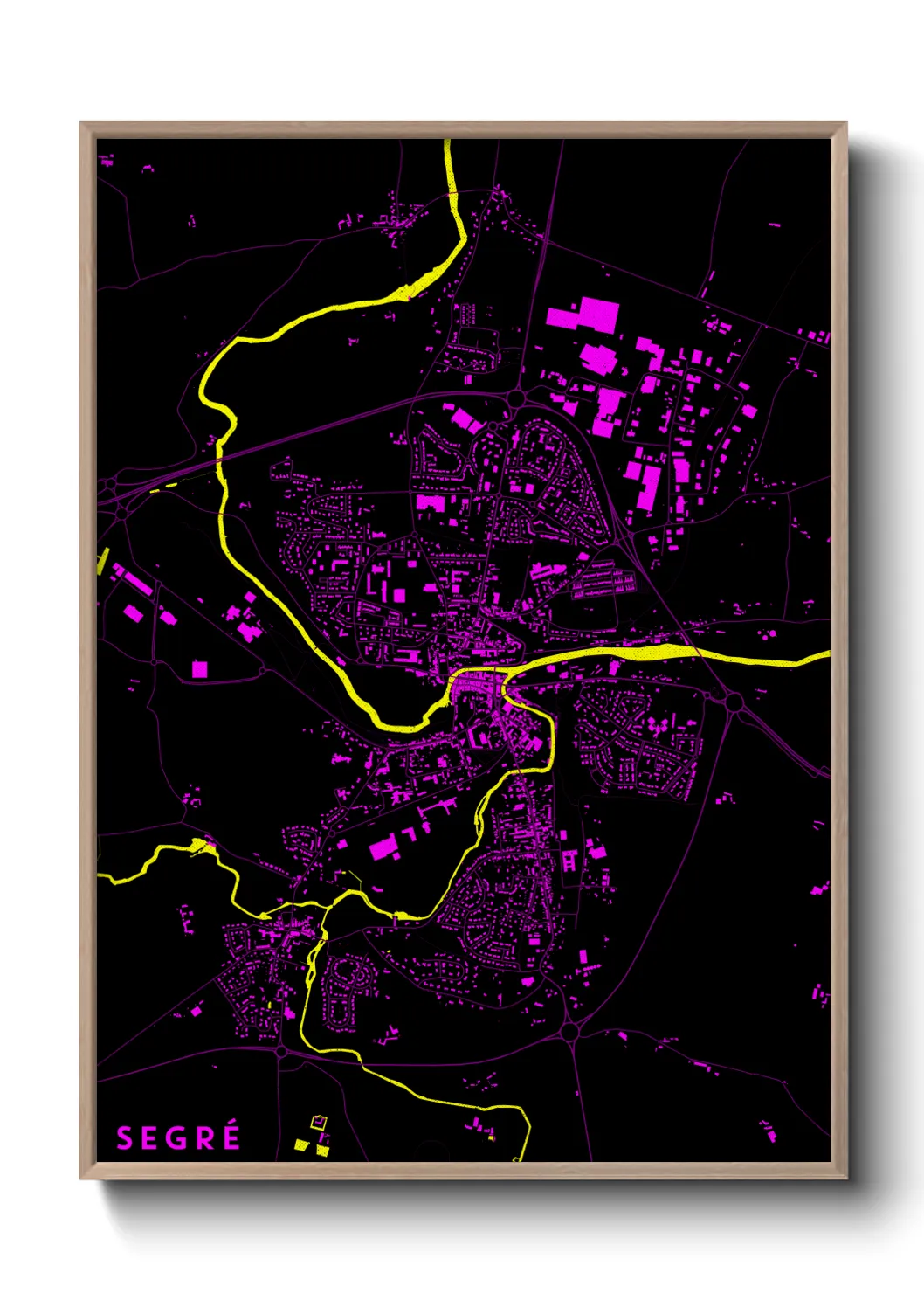 Une affiche de carte sur Segré