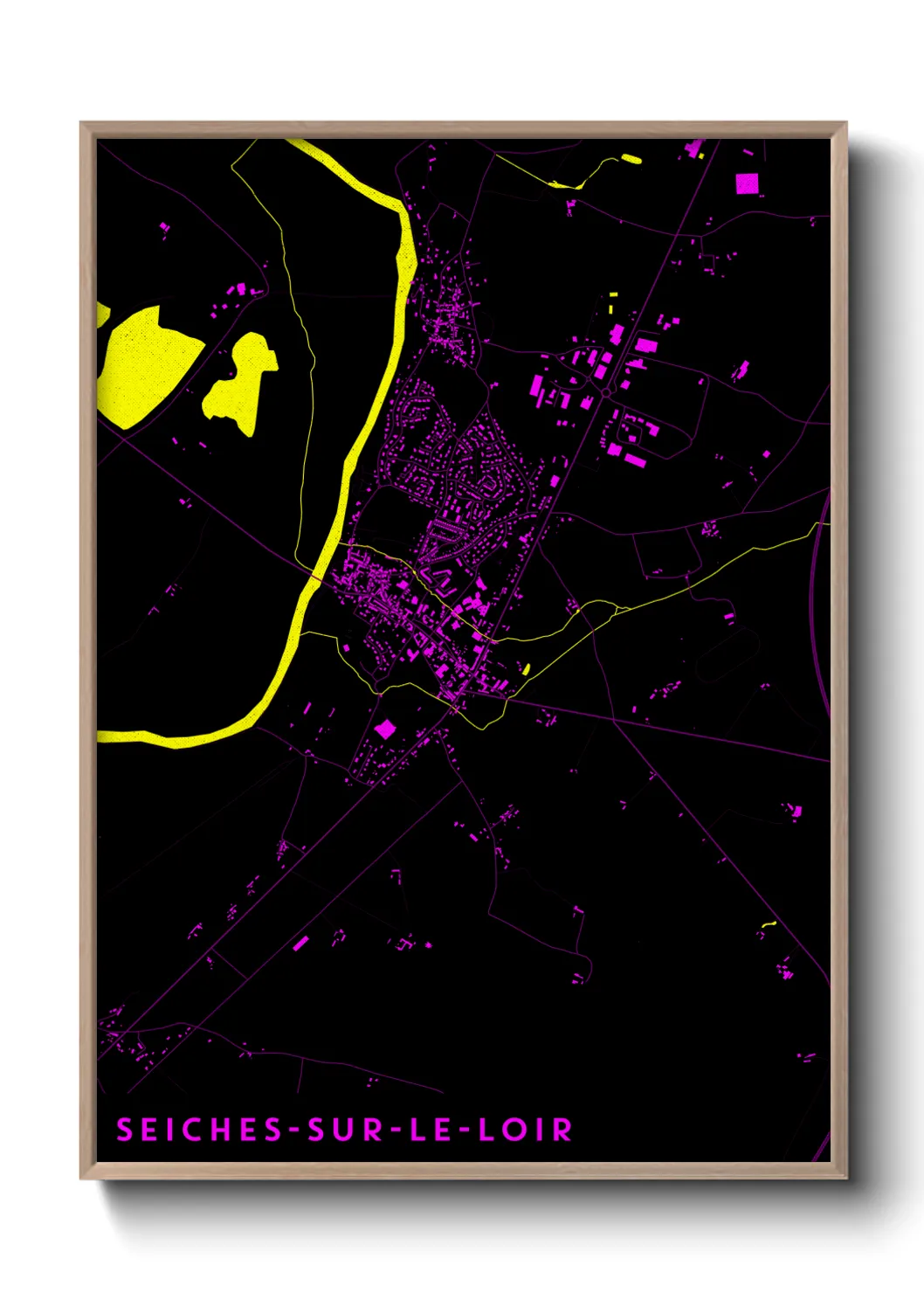 Une affiche de carte sur Seiches-sur-le-Loir