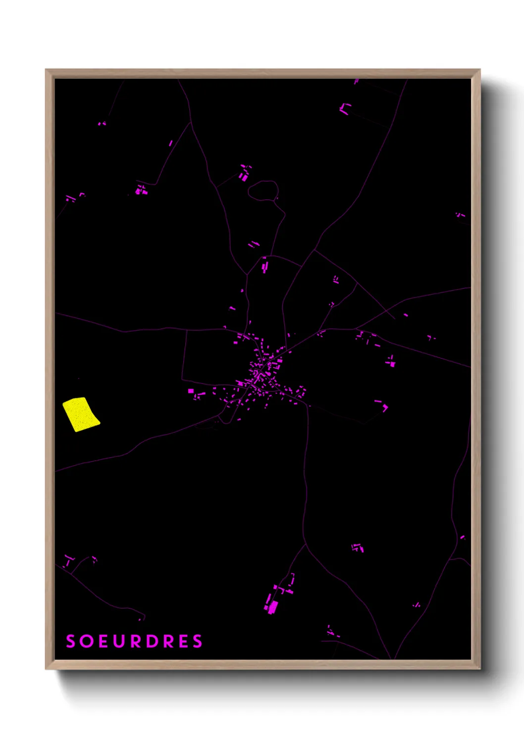 Une affiche de carte sur Soeurdres