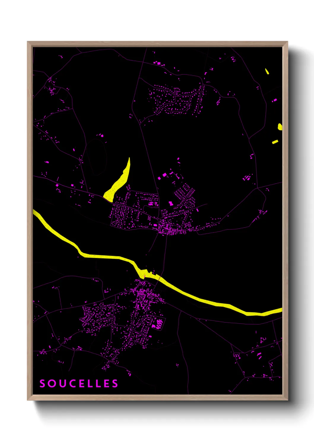 Une affiche de carte sur Soucelles