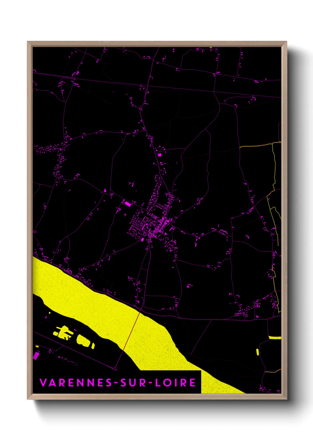 Une affiche de carte sur Varennes-sur-Loire