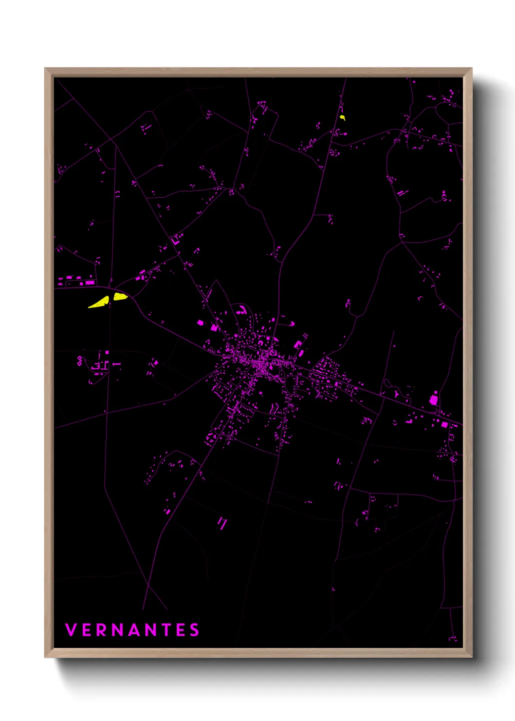 Une affiche de carte sur Vernantes
